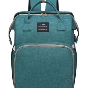 Never Used Green/Teal Diaper Backpack | Large Capacity Multi-Pocket Baby Bag​
